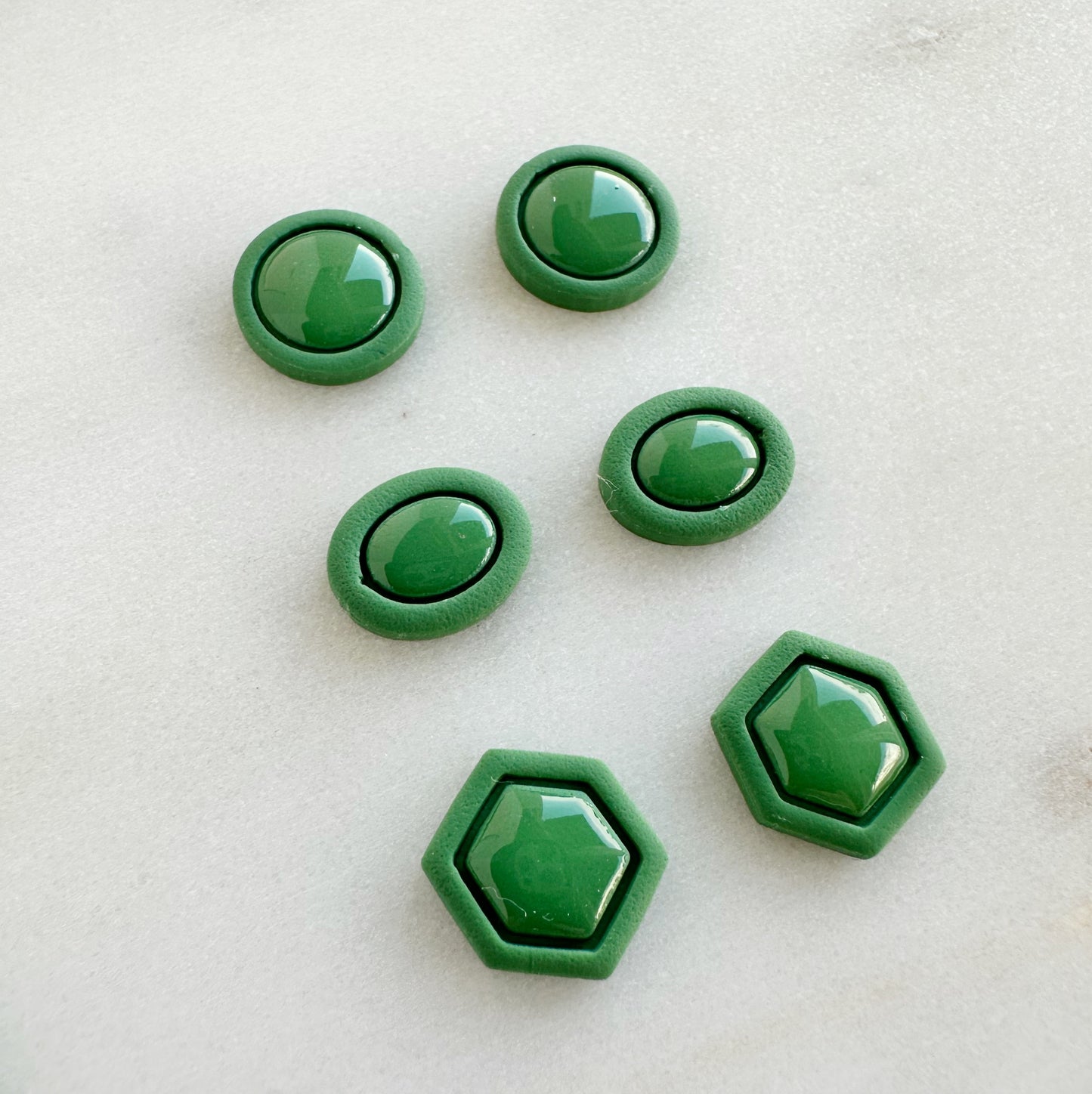 Green Button Studs