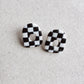 Vintage Checkered Large Post Earrings