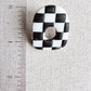 Vintage Checkered Large Post Earrings