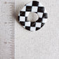 Vintage Checkered Large Organic Shape Post Earrings