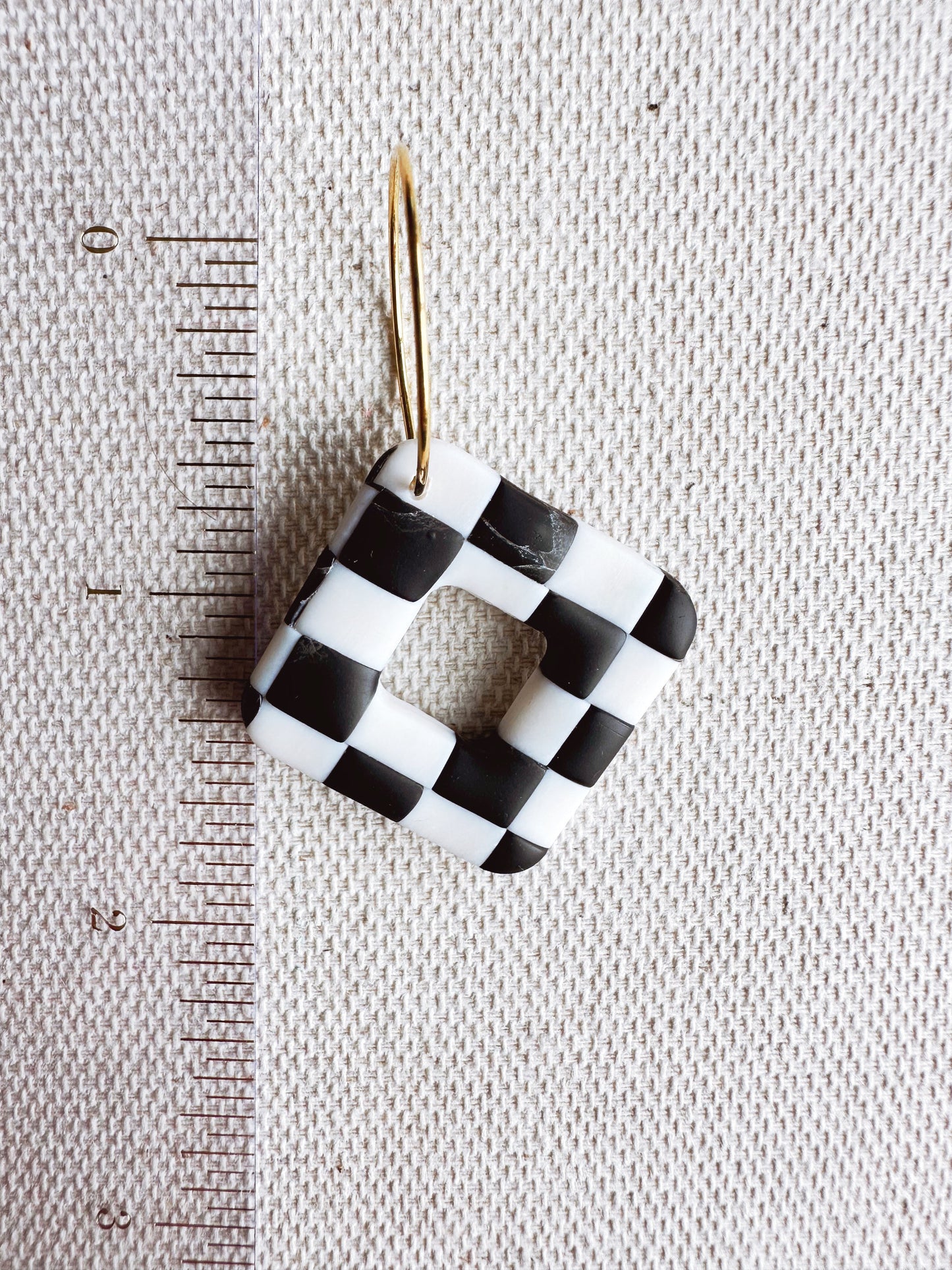 Vintage Checkered Earrings