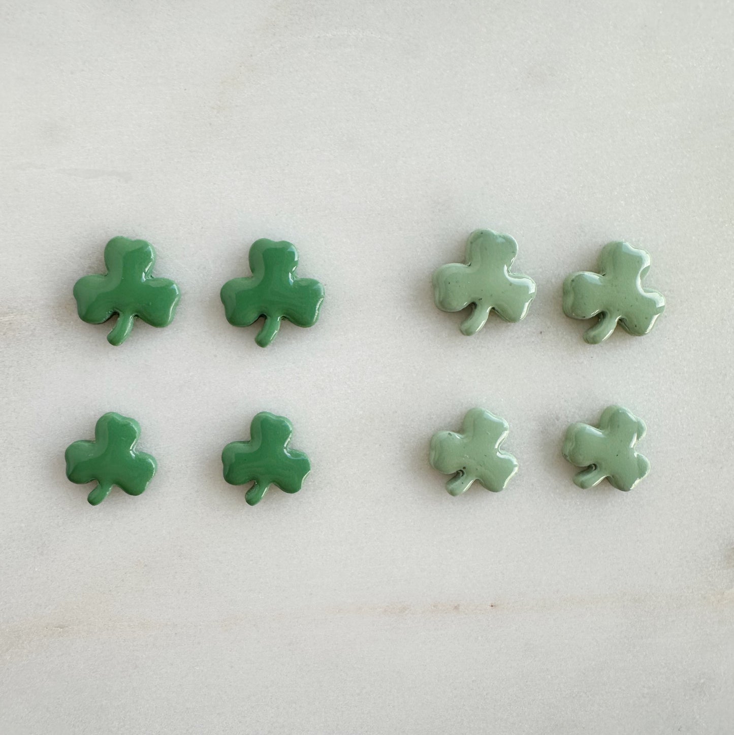 Glossy Shamrock Studs