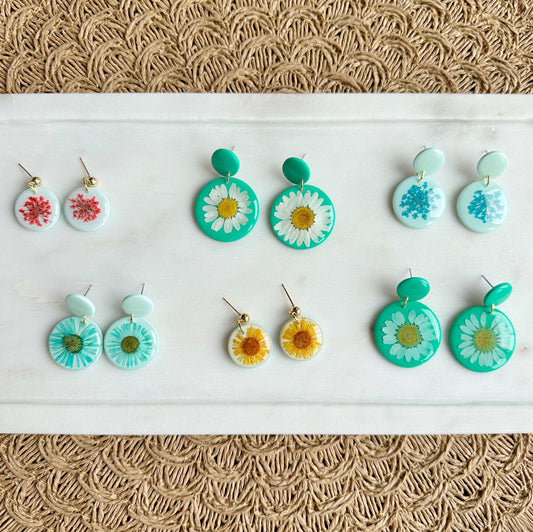 Pressed Floral Dangles